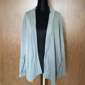 Le Lis open ribbed jersey bell sleeve cardigan